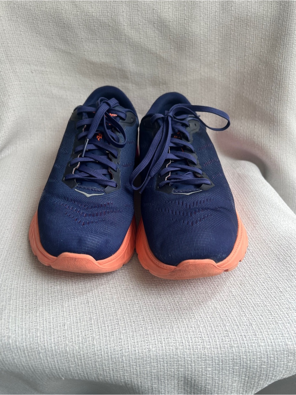 Hoka Women's Navy with Coral and Pink Athletic Running Shoe - Picture 7 of 16